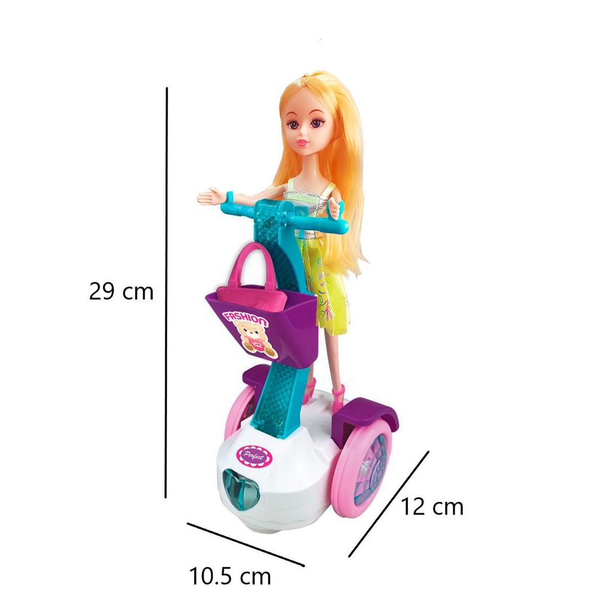 DAYOSHOP - Muñeca Baile Musical Con Patineta Scooter