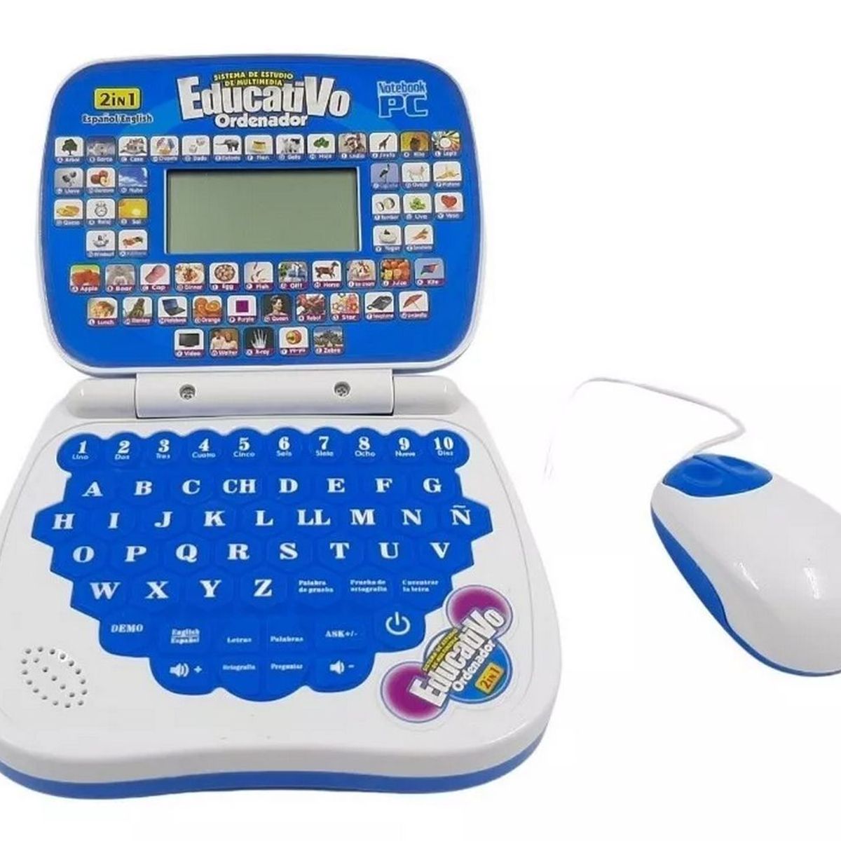 DAYOSHOP - Mi Primer Portátil Infantil Mini Laptop Educativo Sonido Led