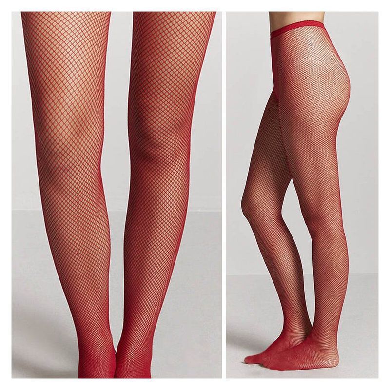 COMPRALOENCASA COM - Medias Malla Red Pantimedias Mujer Sexy Moda Lencería Rojo RF 657