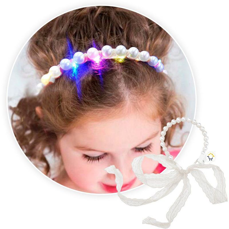 COMPRALOENCASA COM - Diadema Tiara Perlas Luces Led Corona Encaje Halloween 144