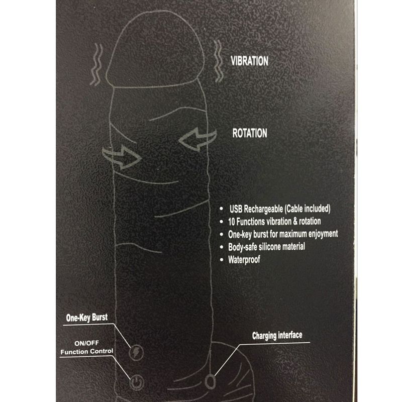 LUST - Vibrador Grande Con Chupa Y Rotacion Recargable USB