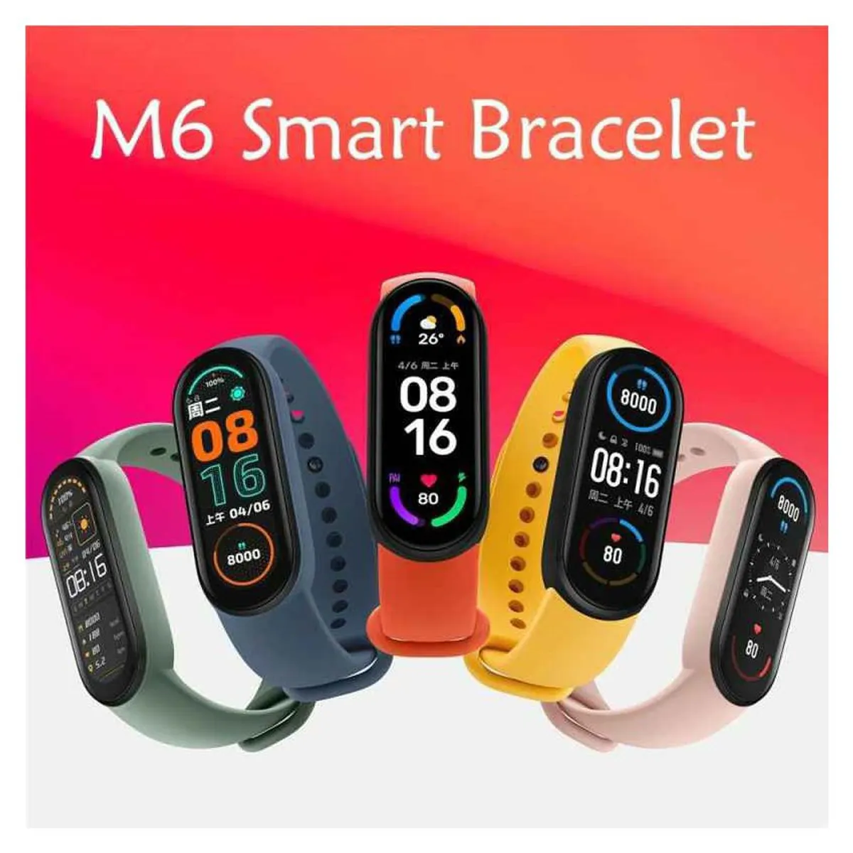 GENERICO - Smartband M6 SmartWatch Bluetooth Roja
