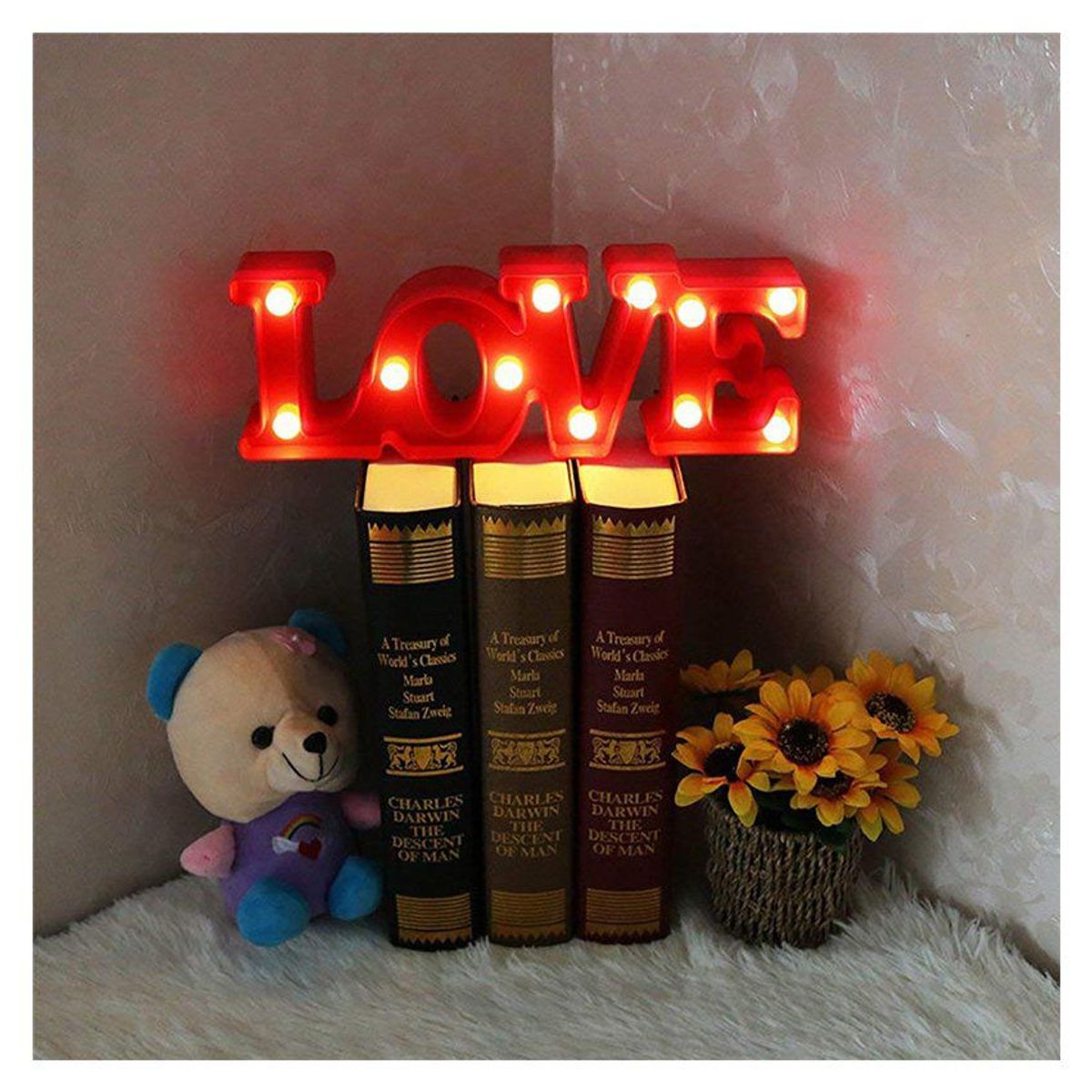 COMPRALOENCASA COM - Lámpara decorativa 3d luz led letra love hogar romántico rojo rf 195.