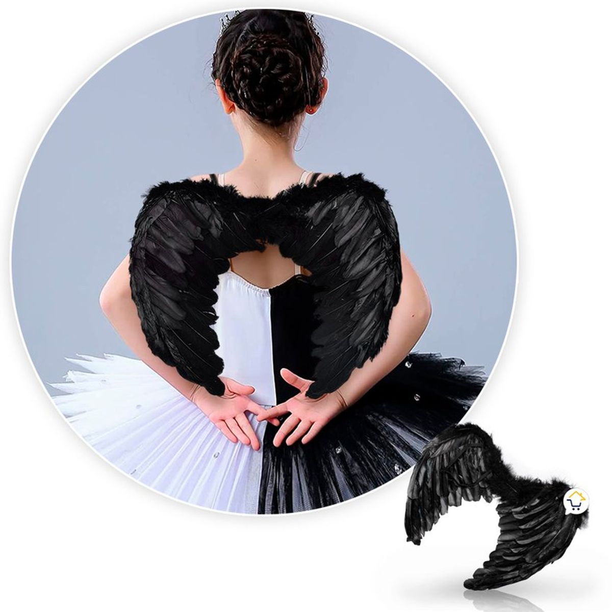 COMPRALOENCASA COM - Alas ángel negro accesorio disfraz halloween niños af483np