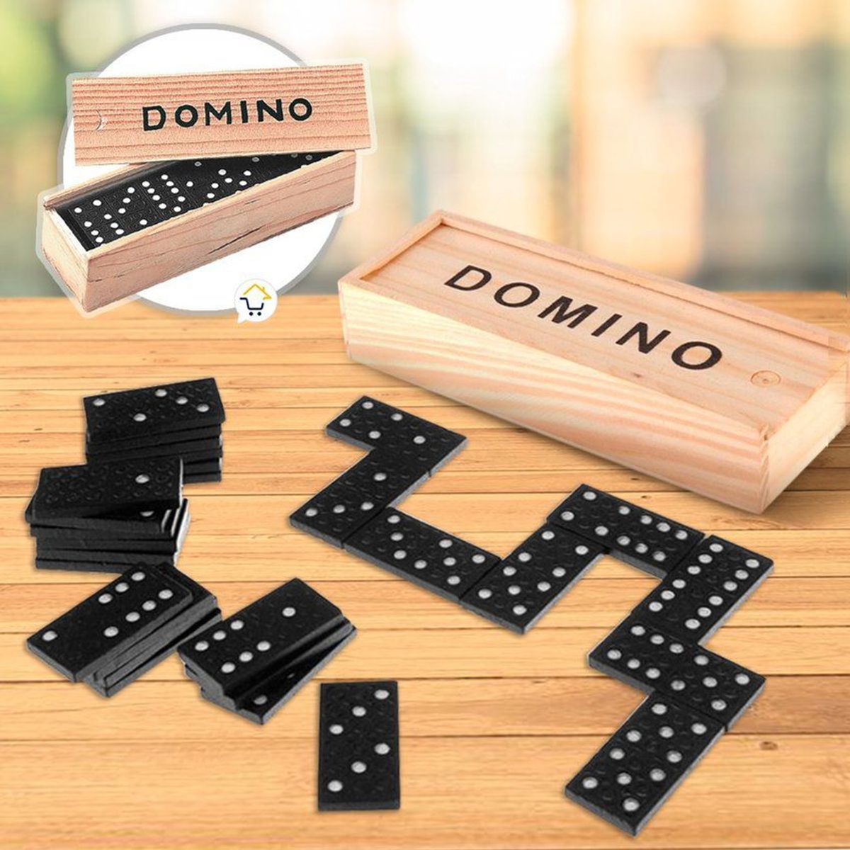 COMPRALOENCASA COM - Mini domino madera juego de mesa familiar 28 piezas md-160