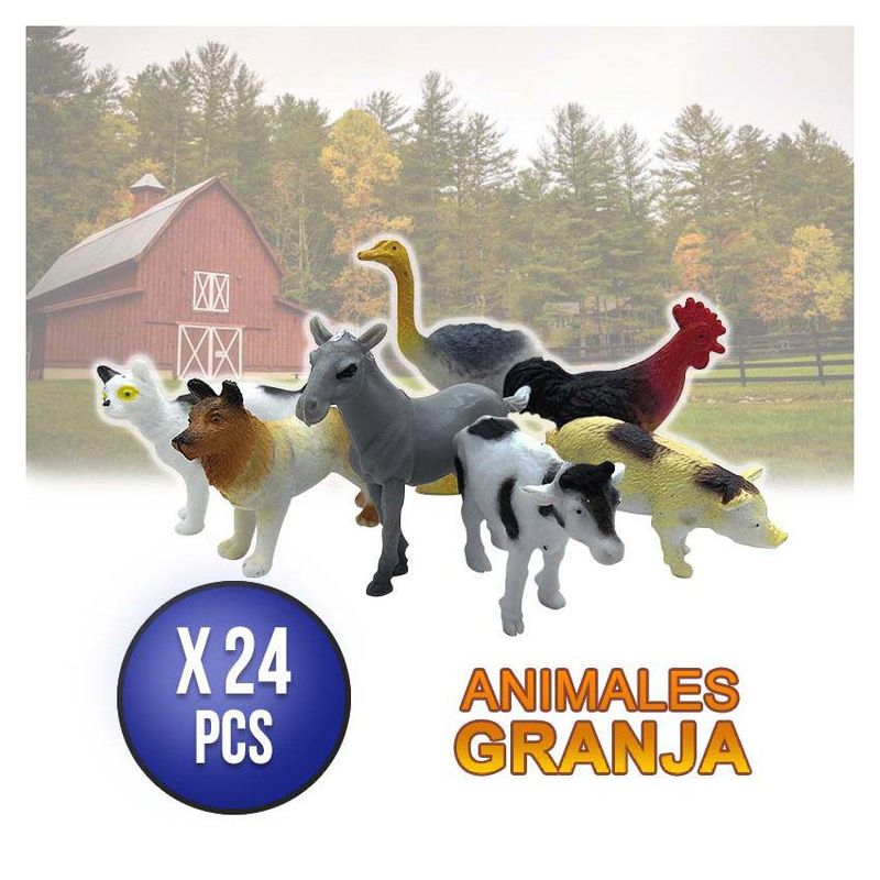 COMPRALOENCASA COM - Animales granja estilo realista x24 figuras plástico rf 165