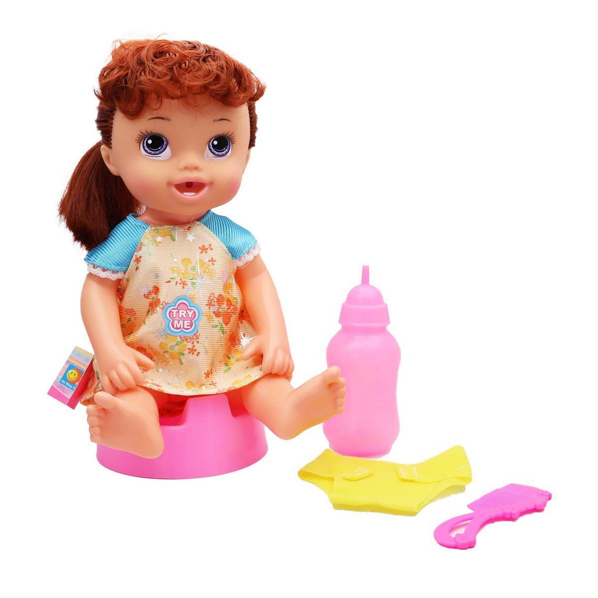 DAYOSHOP - Muñeca Bebé Tetero Accesorios Bacinilla Hace Chichi Sonidos