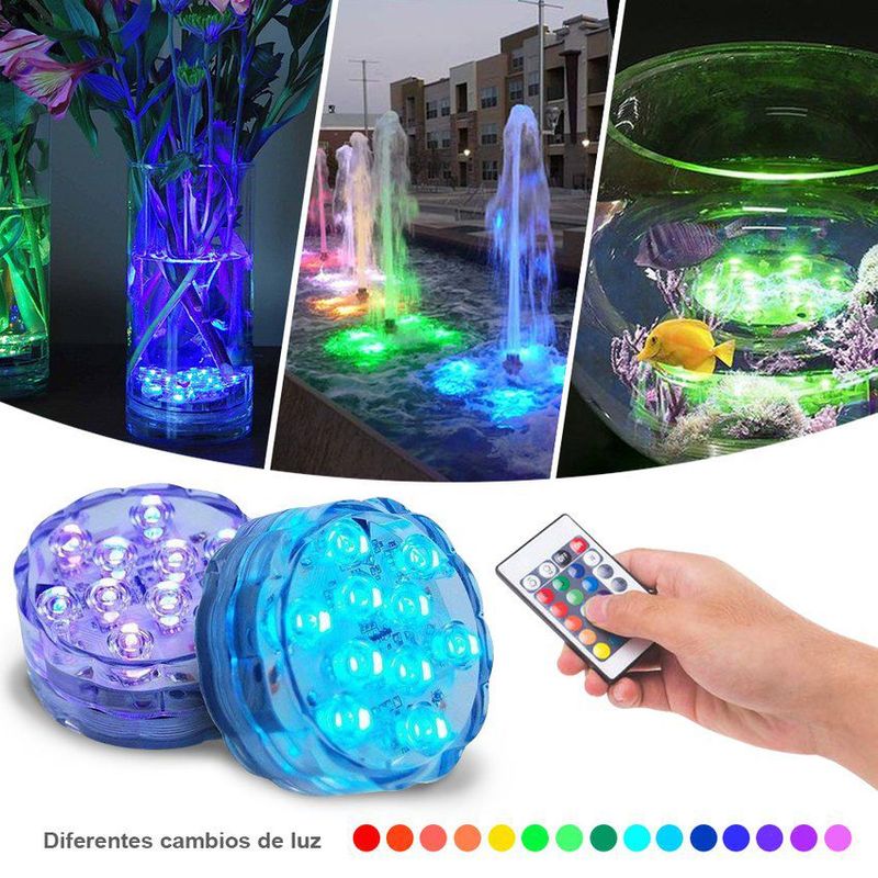 COMPRALOENCASA COM - Luz led sumergible agua control remoto piscinas acuario ZTX-015