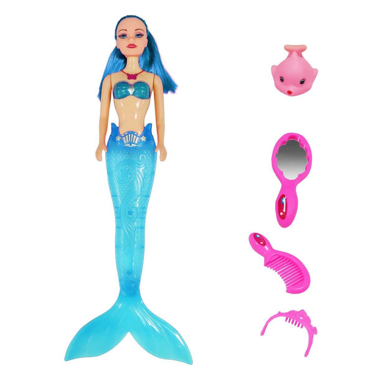 DAYOSHOP - Muñeca Princesa Sirena Luces Niña Accesorios Juguete