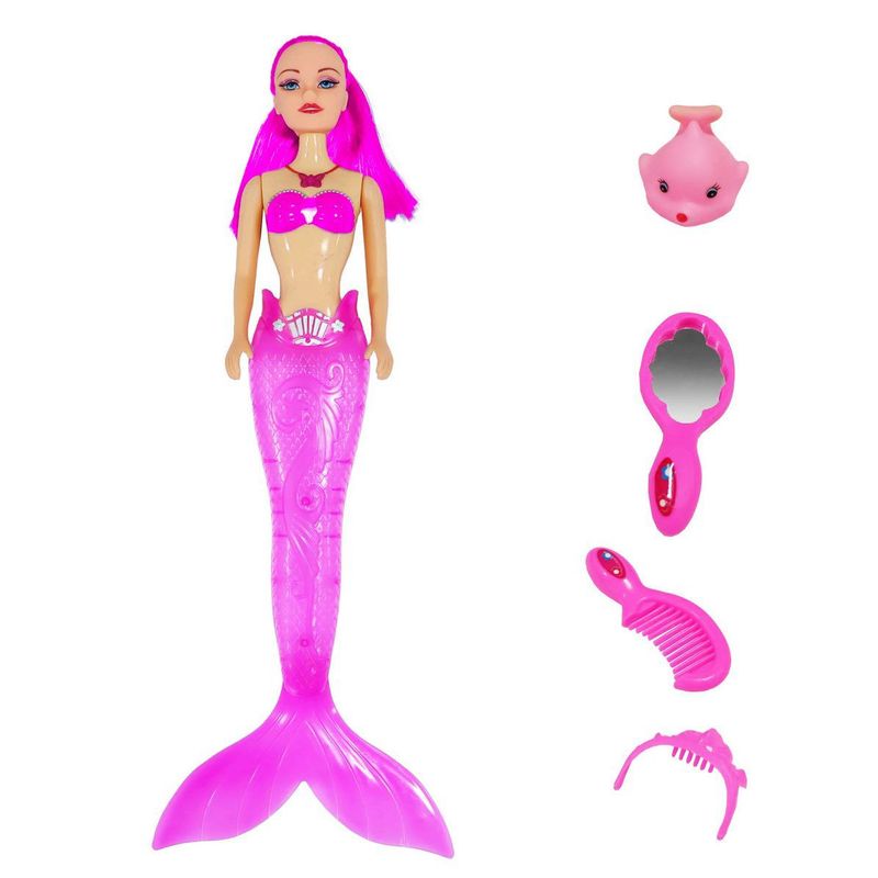 DAYOSHOP - Muñeca Princesa Sirena Luces Niña Accesorios Juguete