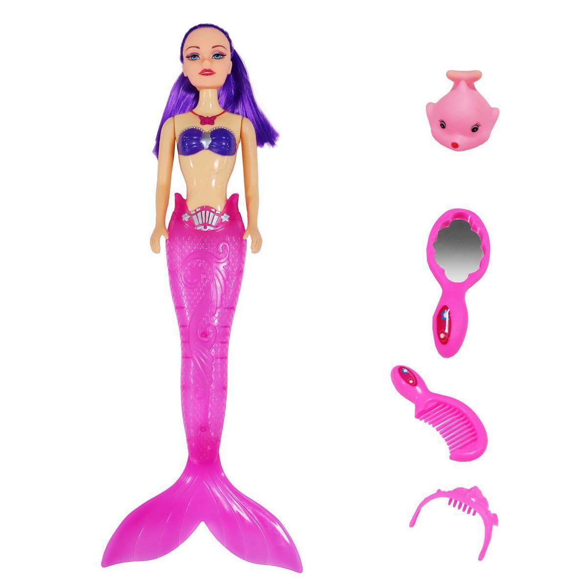 DAYOSHOP - Muñeca Princesa Sirena Luces Niña Accesorios Juguete