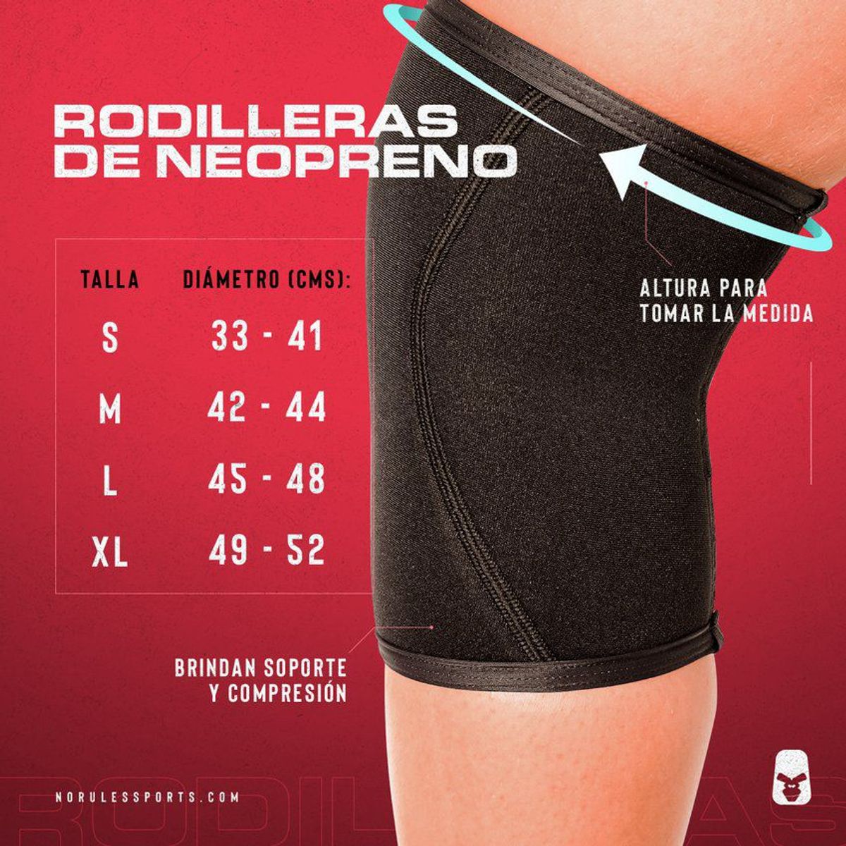NO RULES - Rodilleras de neopreno negra