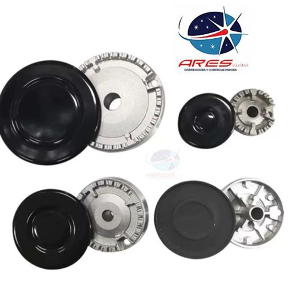 CHALLENGER - Juego X4 Quemadores Challenger Con Tapa estufa gas