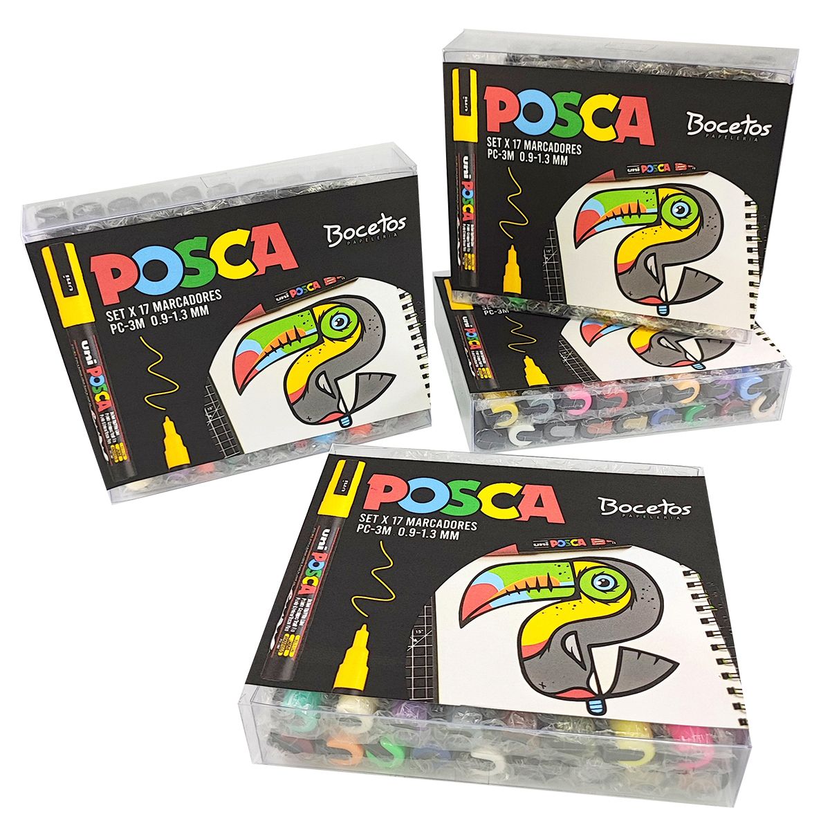 POSCA - Marcador Gráfico Posca Pc-3m Set X 17 Colores Punta Fina