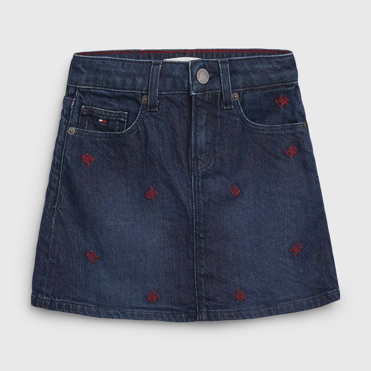 TOMMY HILFIGER - Falda Jeans Con Bordado Del Monograma Th Niña Azul Tommy Hilfiger