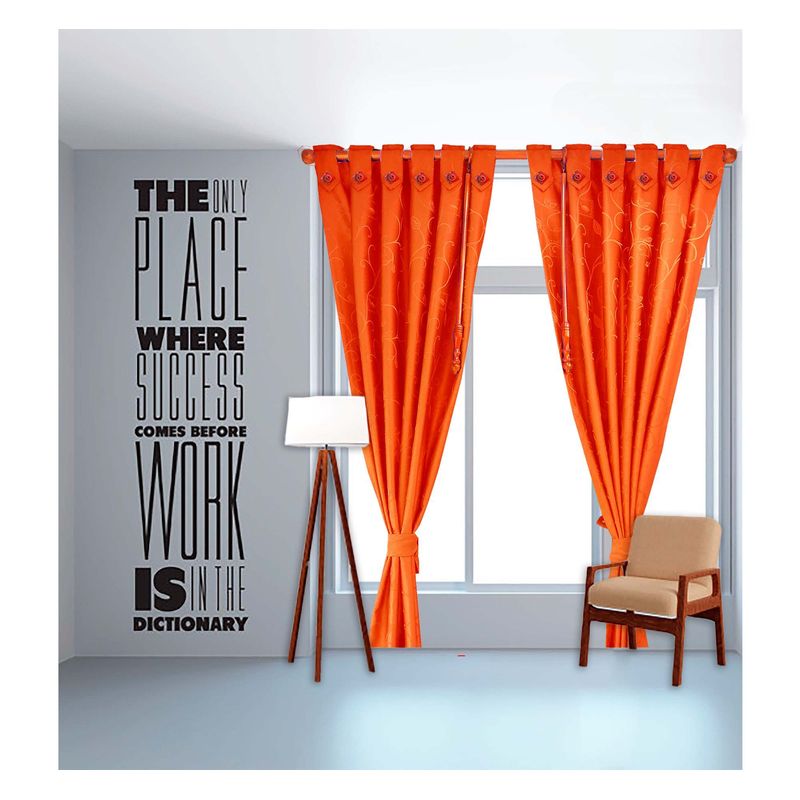 ADVANCE - Cortina moderna NARANJA jacquard sala o habitación 280cm x 210cm