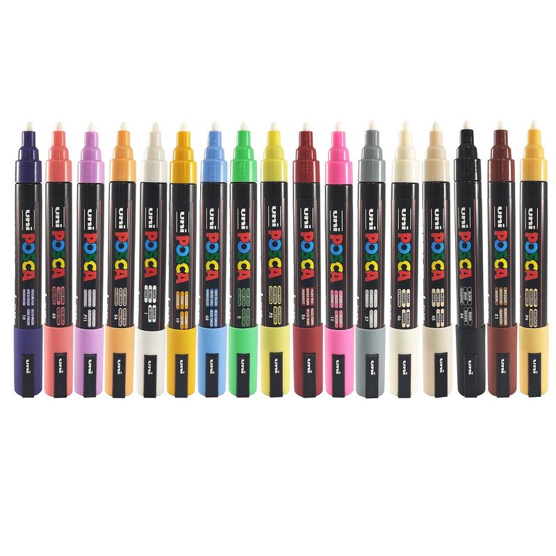 POSCA - Marcador Gráfico Posca Pc-5m Set X 17 Colores Punta Media