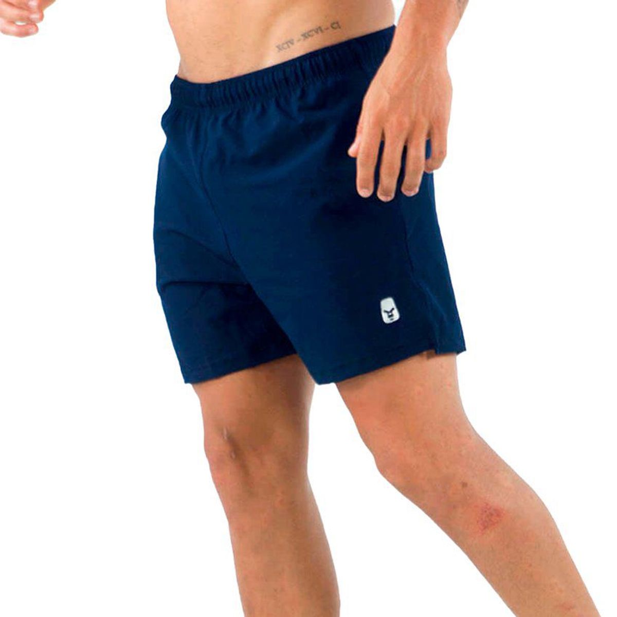 NO RULES - Pantaloneta deportiva hombre ajustada azul oscuro_..