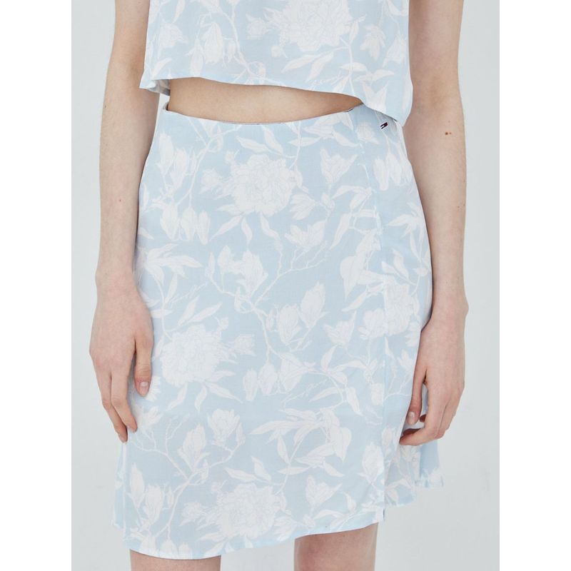 TOMMY HILFIGER - Falda Con Impresión Tropical Mujer Azul Tommy Jeans