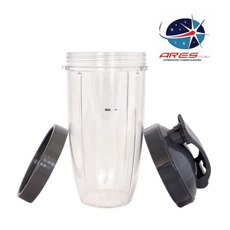 ARES - Kit X3 Vaso32Oz Tapa y Aro de Nutribullet 600-900w