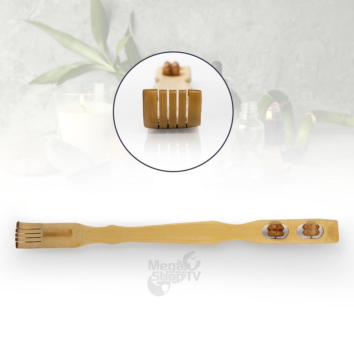 STYLE STARS - Rascador de espalda en bambú natural relajante 46cm maderoterapia