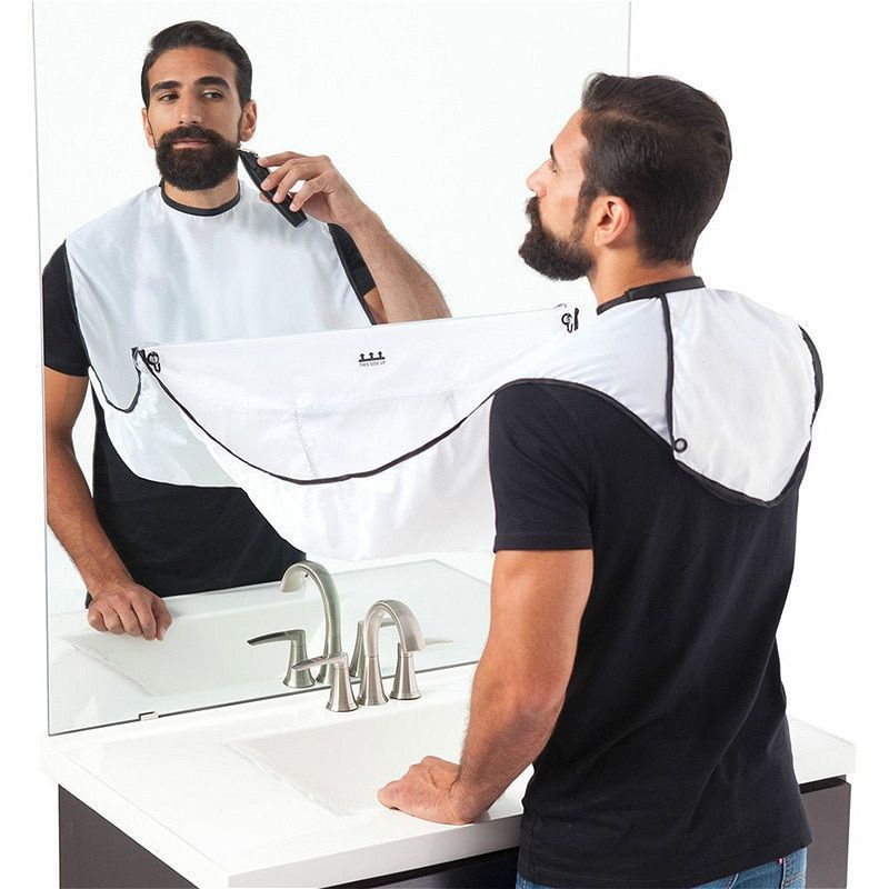 GENERICO - Delantal Barba Afeitado Recoge Pelos 2 Chupas Hombre Barbado