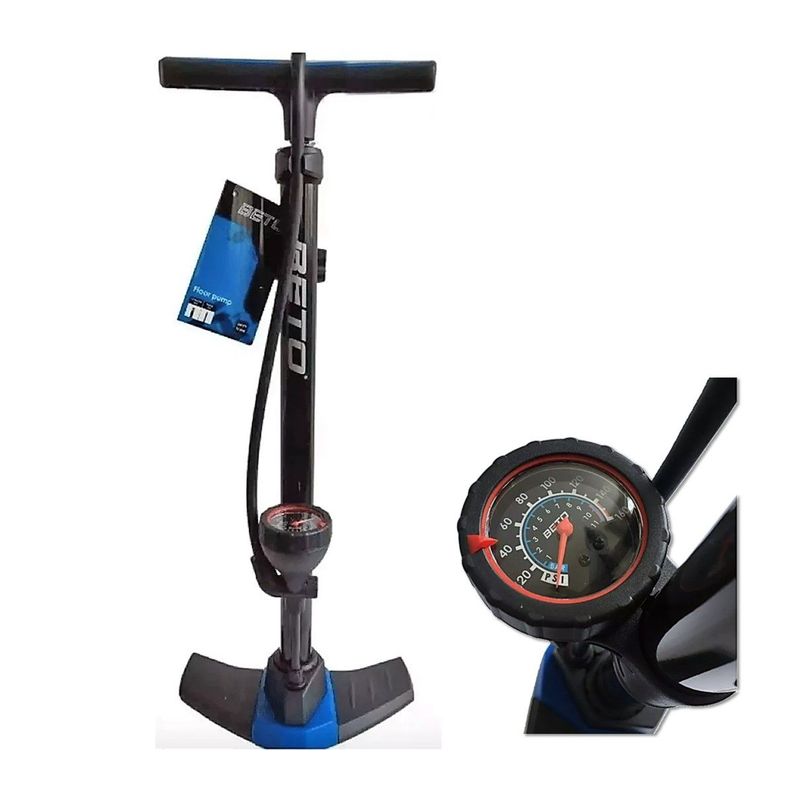 BETO - Inflador Bicicleta Beto Bomba Piso Aire 160psi Con Manometro