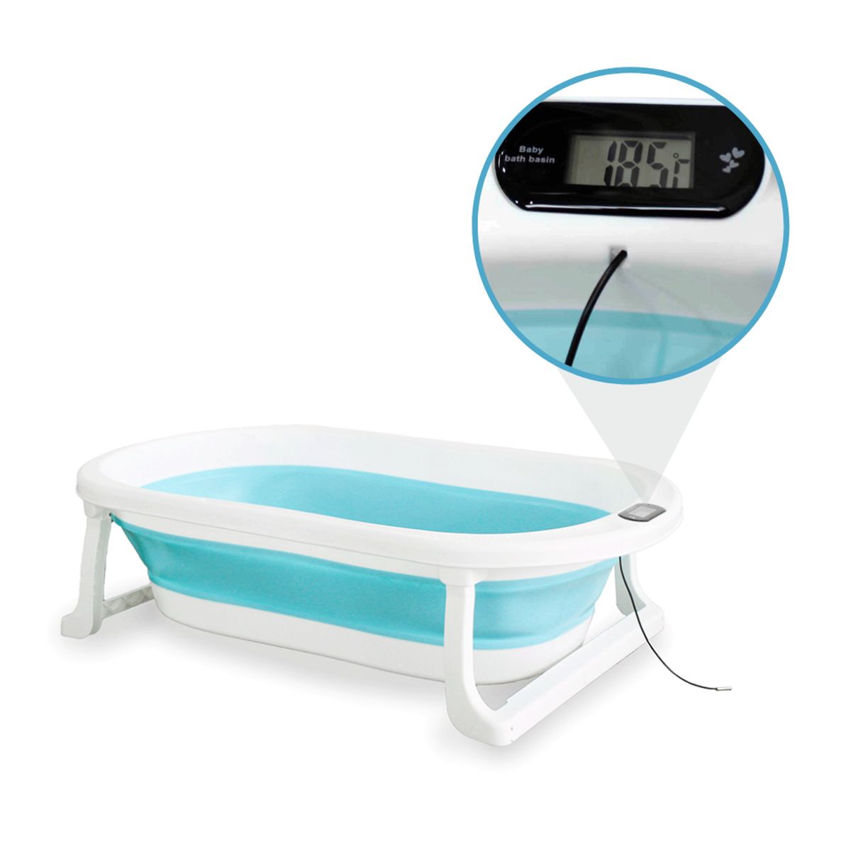 IMPORTADORA MAKA - Bañera Tina Plegable Silicona Con Termómetro._.