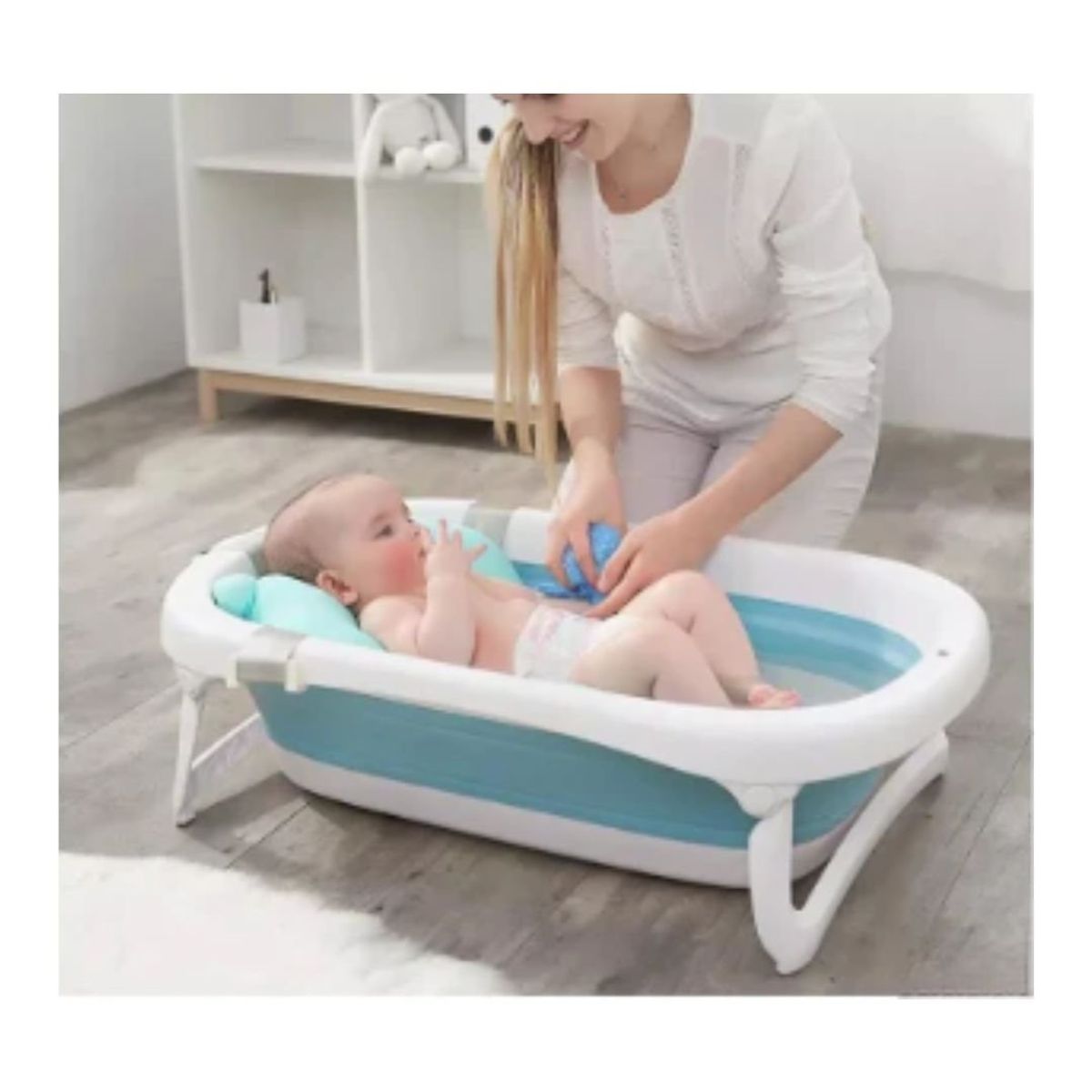 IMPORTADORA MAKA - Bañera Tina Plegable Silicona Con Termómetro._.