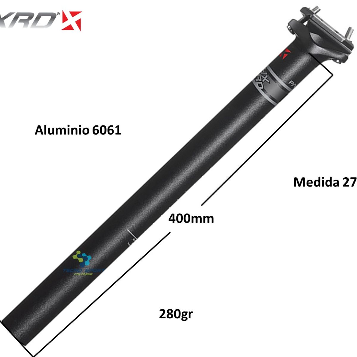 GENERICO - Caña Tija Bicicleta 27.2 Aluminio Poste Tubo Sillin Xrd