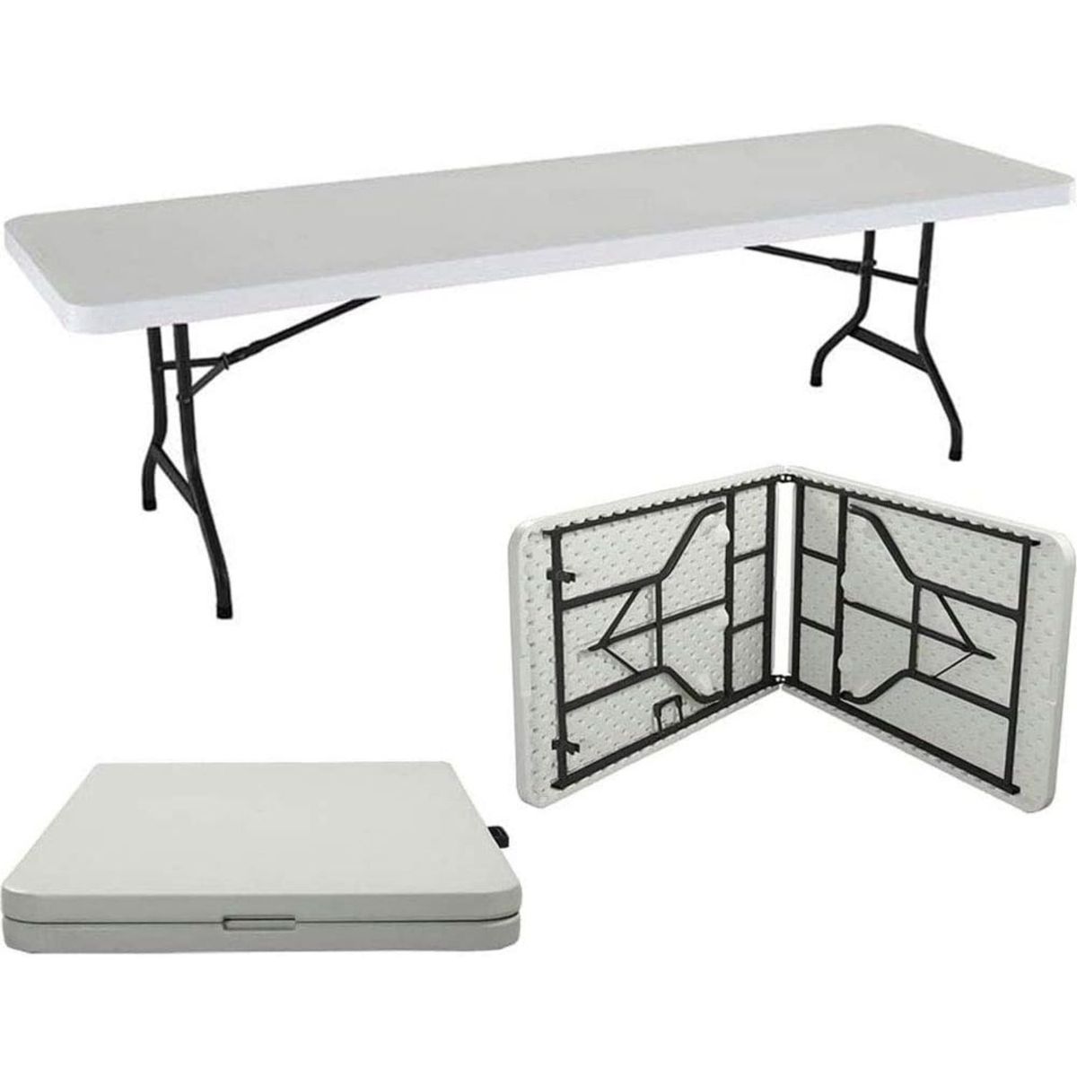 JARDIMEX - JARDINMEX - Mesa Plegable Plastica Rectangular 180 cm Portatil