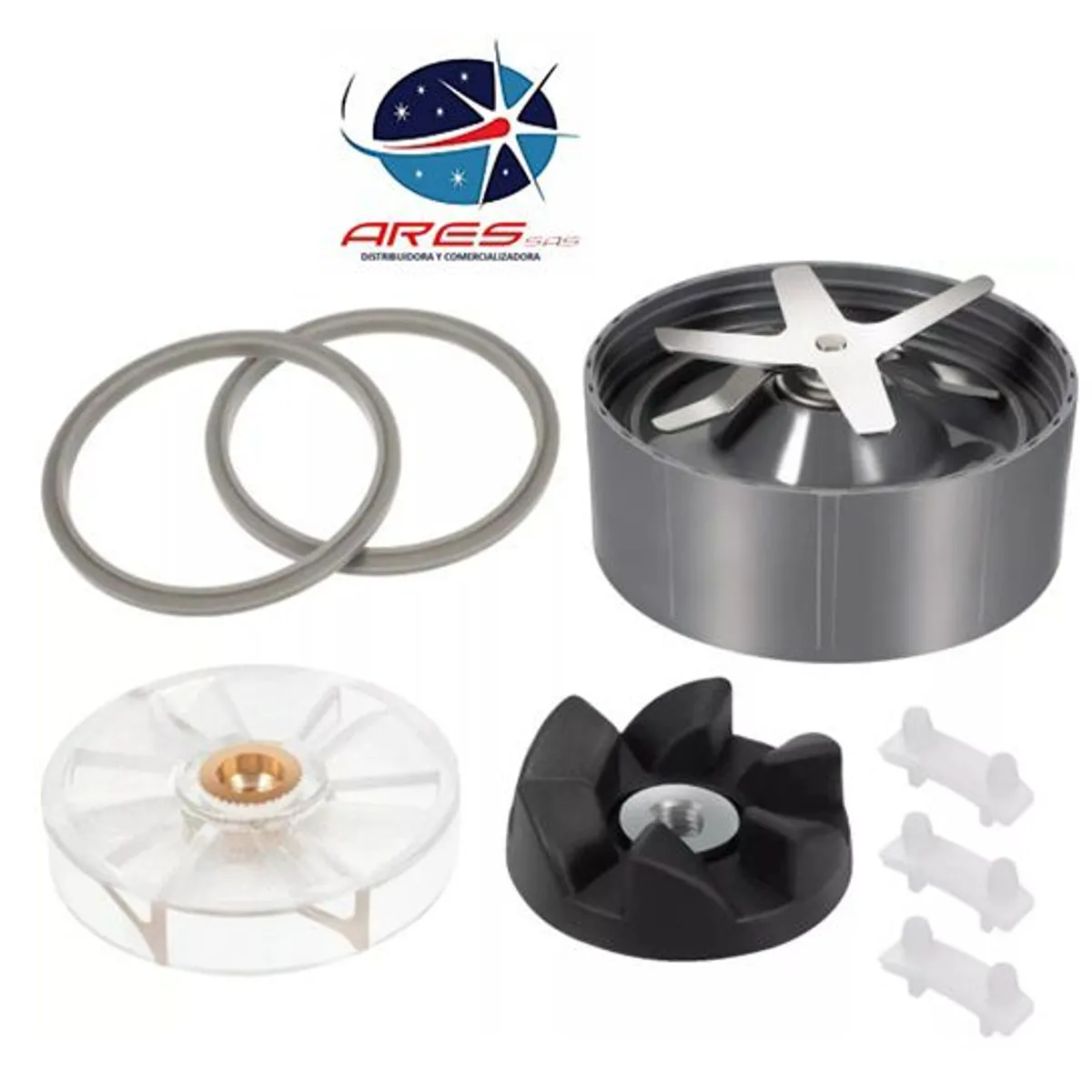 ARES - KIT 8 Piezas de repuestos Para NUTRIBULLET 600-900 WATTS