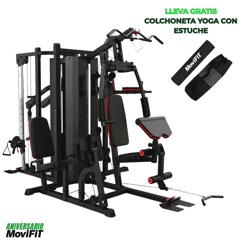 MOVIFIT - Multigimnasio 5 Estaciones de Entrenamiento 2 torres 145 kg