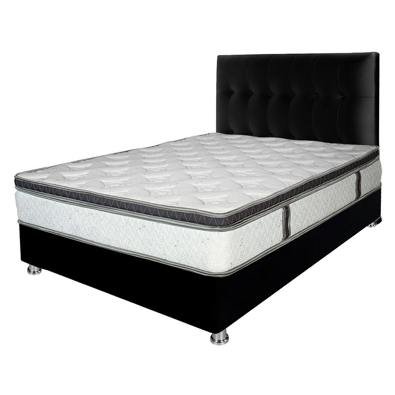 PLUMA HOME - CAMA HAWAI  140X190    COLCHO + BASECAMA + CABECERO gratis protector + alm