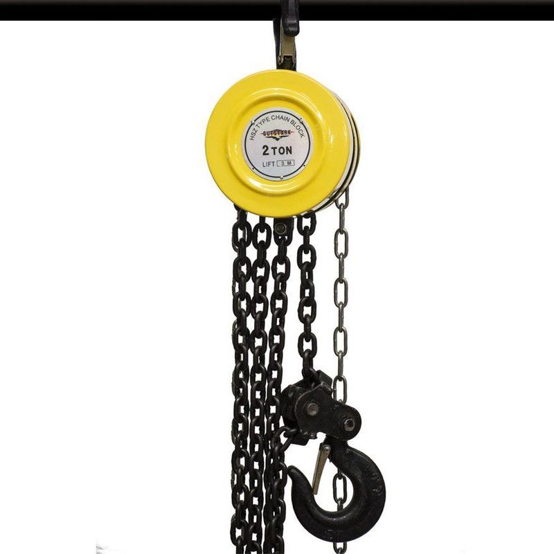 GUTSTARK - Tecle Polipasto Manual con cadena y garrucha 2 toneladas