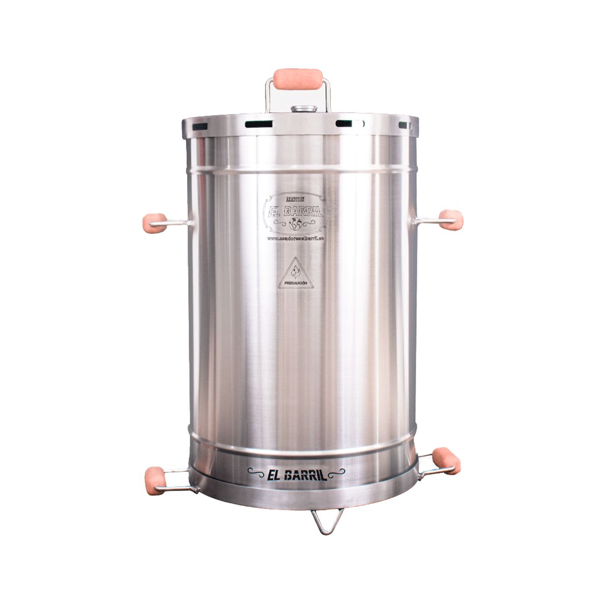 ASADORES EL BARRIL - Barril Acero Inox Mediano Lite 45 Lbs Capacidad de 30 a 35 personas