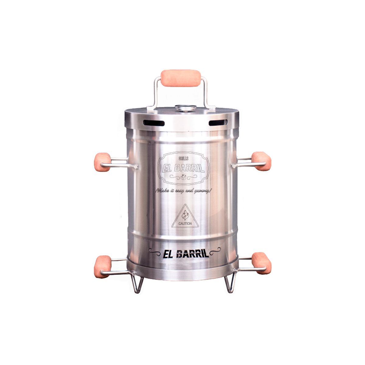 ASADORES EL BARRIL - Barril Acero Inox Mini Lite13 Lbs Capacidad de 10 a 15 personas