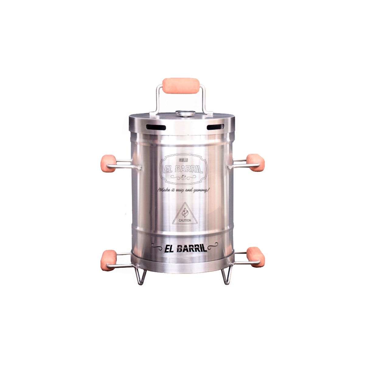 ASADORES EL BARRIL - Barril Acero Inox Mini Lite13 Lbs Capacidad de 10 a 15 personas