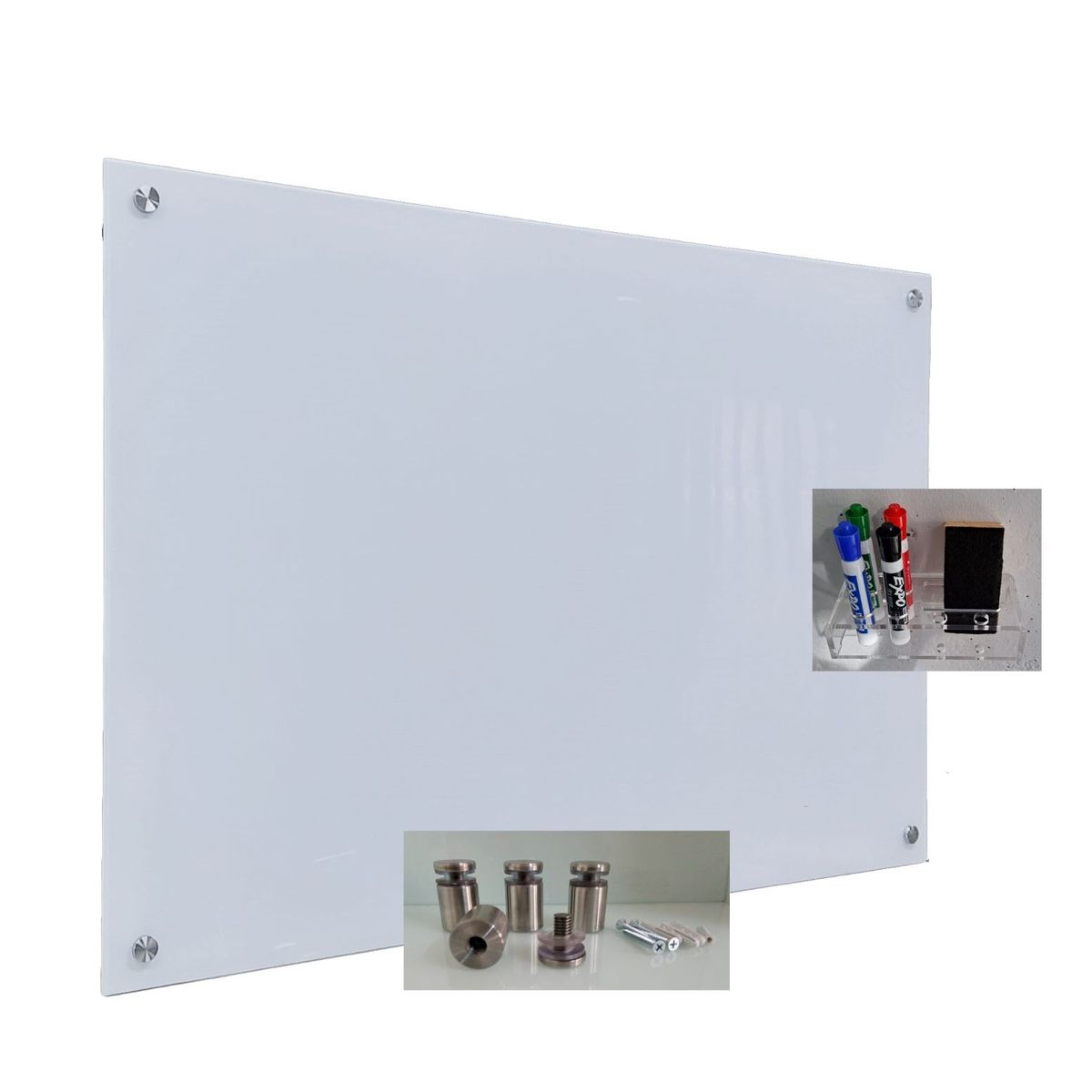 GENERICO - Tablero en vidrio templadoTamaño 70x50 cm Color Blanco