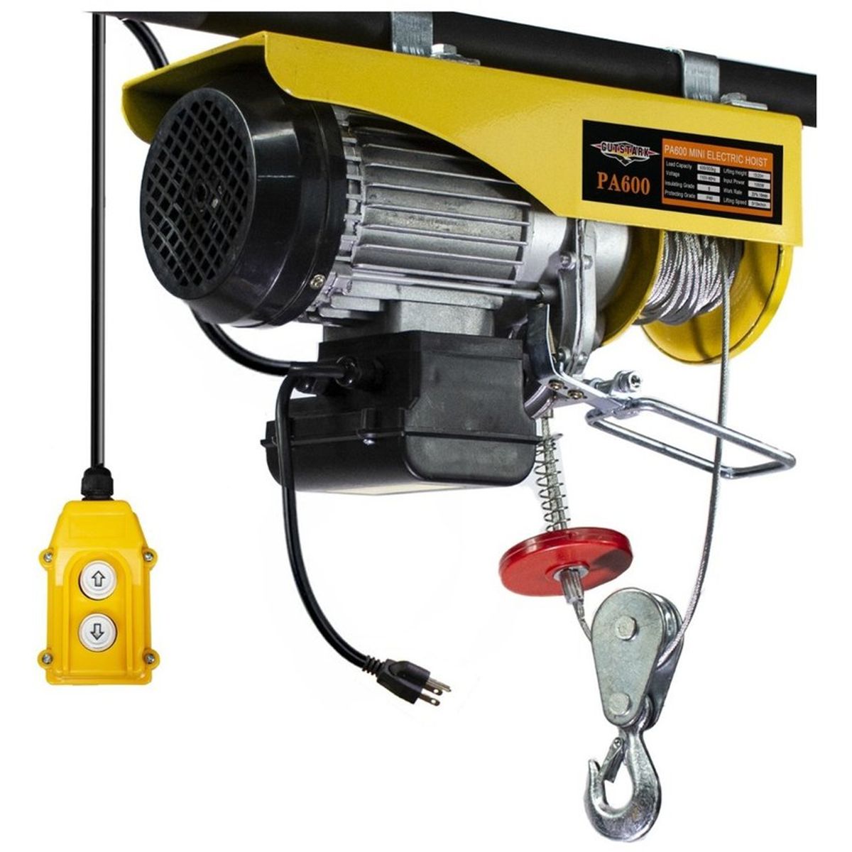 GUTSTARK - Diferencial Eléctrico 1050W Polipasto 600 Kg Gutstark Alzada 20M Control Colgante