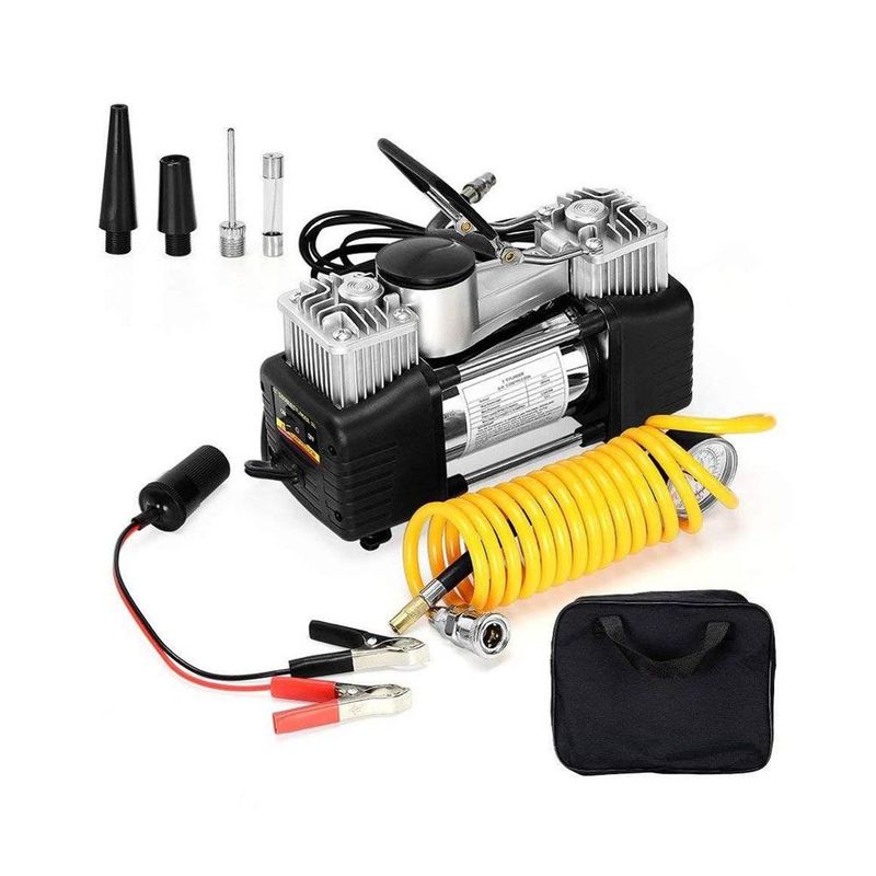 DANKI - Compresor Aire Vehiculos 2 Cilindros Inflador Ciclas + Estuche