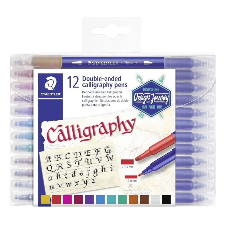 STAEDTLER - Marcador Para Caligrafía Doble Punta X 12 Unds Staedtler