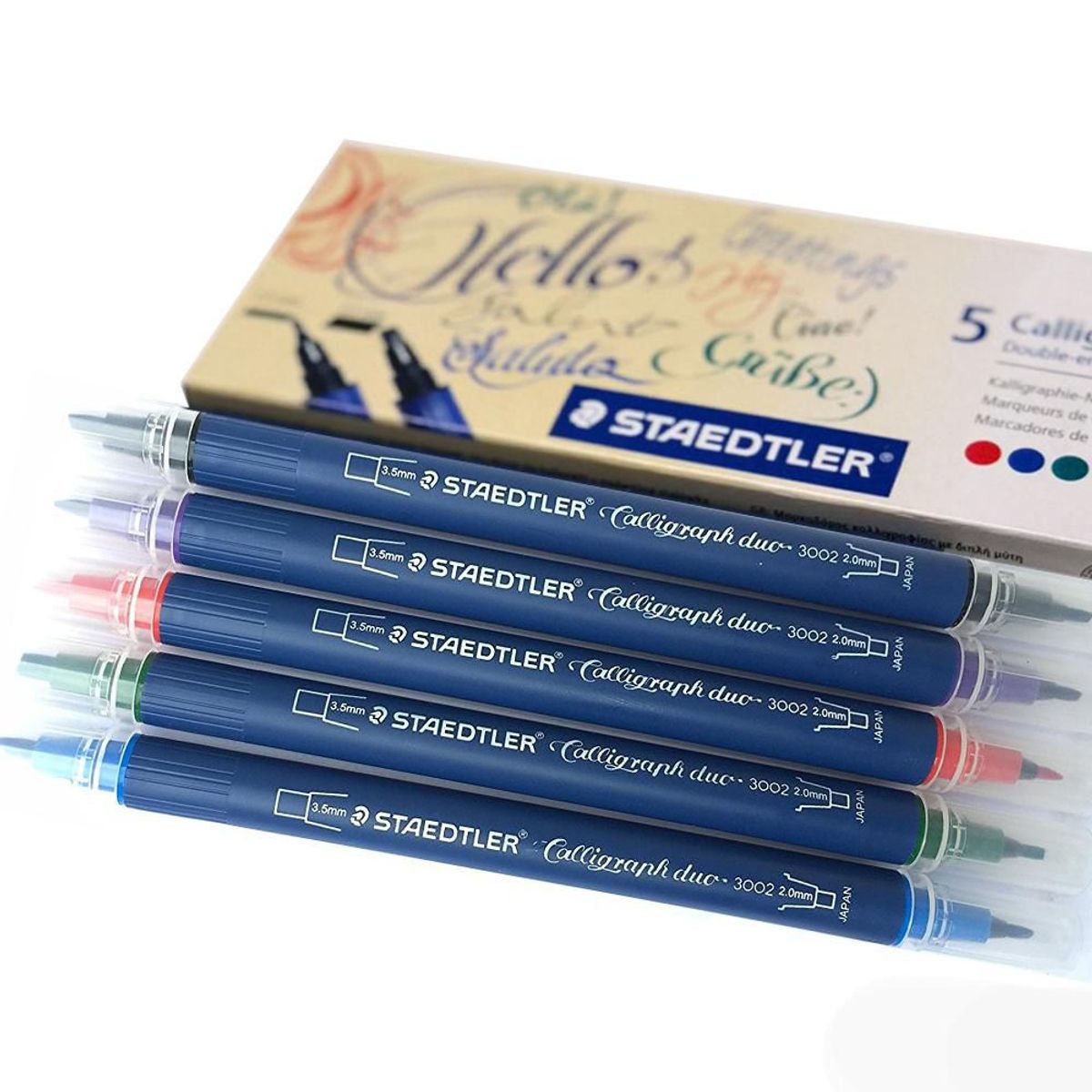 STAEDTLER - Marcador Para Caligrafía Staedtler Doble Punta X 5 Colores