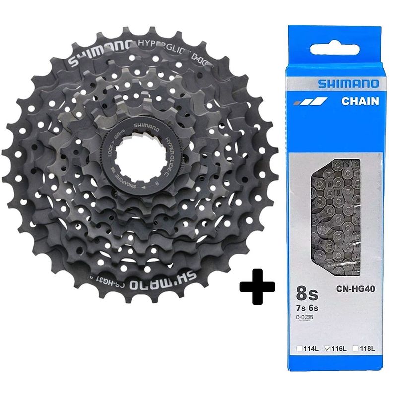 SHIMANO - Pacha y Cadenilla Bicicleta Shimano Cassette Hg31 8v