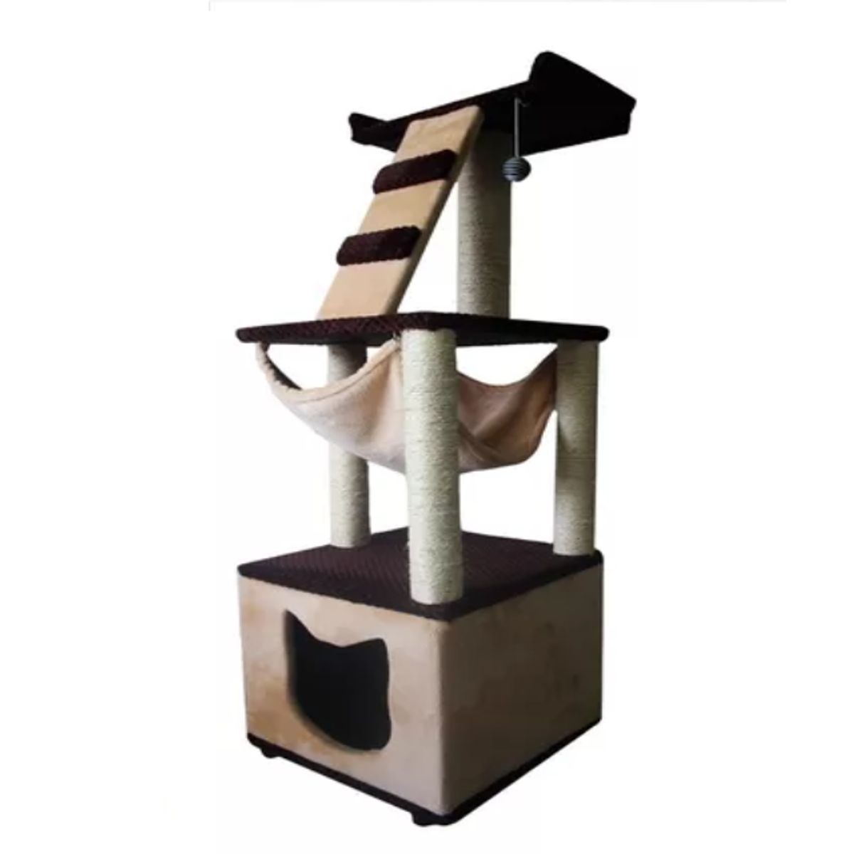 MAOS - GIMNASIO PARA GATO BASE CAJON- GRIS AGUAMARINA