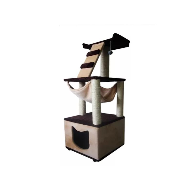 MAOS - GIMNASIO PARA GATO BASE CAJON- GRIS AGUAMARINA