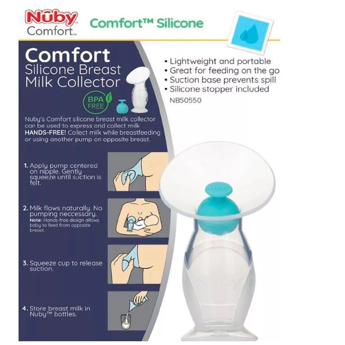 MUNDO BEBE - Extractor Manual En Silicona De Leche Materna Nuby