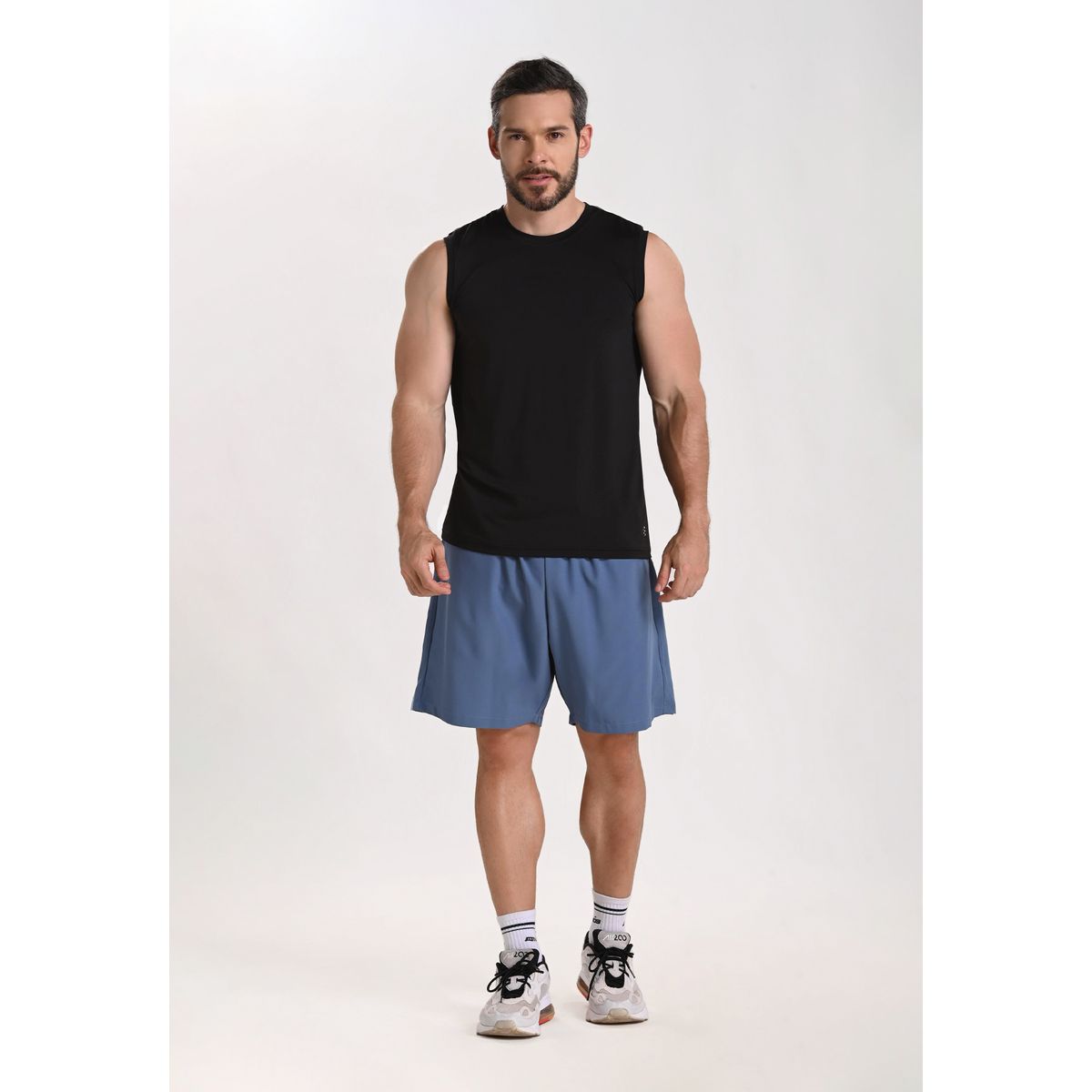 BELIFE - Camiseta manga sisa negra para hombre