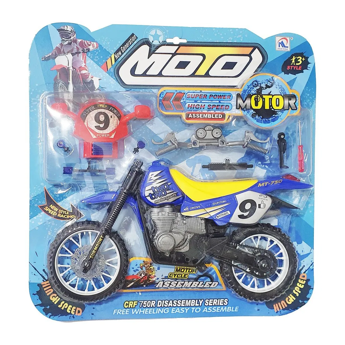 DAYOSHOP - Moto Motrocross Figura Armable Crf 750r Juguete Ingenio