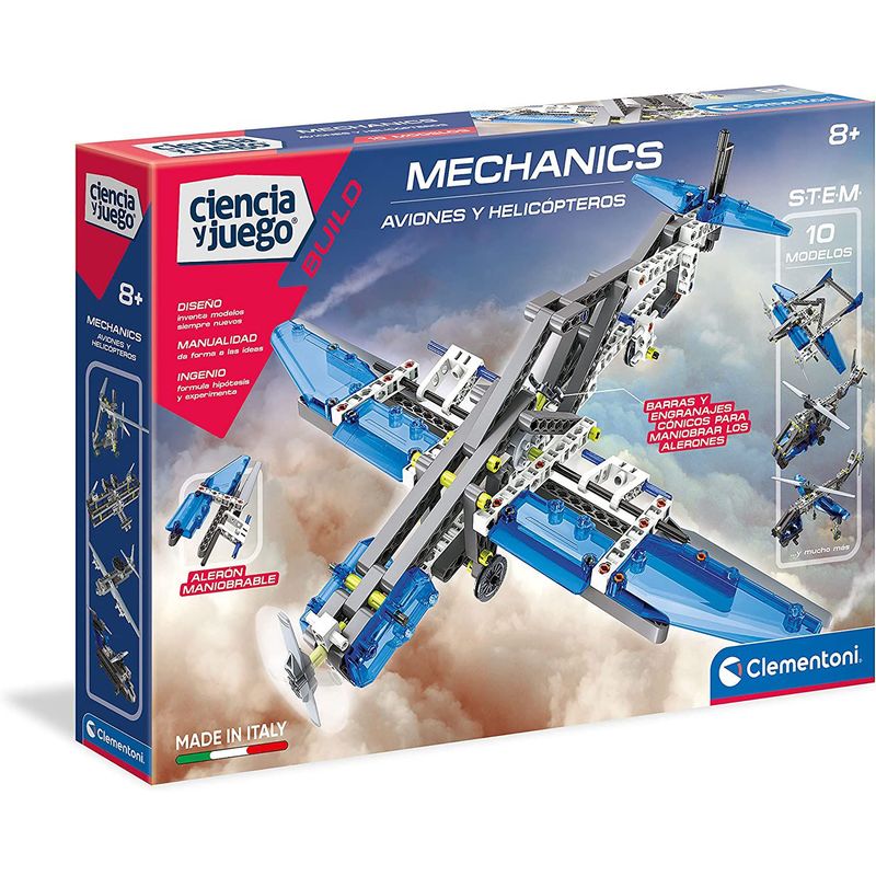 CLEMENTONI - Juego De Construcción Aviones Steam 10 Modelos Legoo Niños